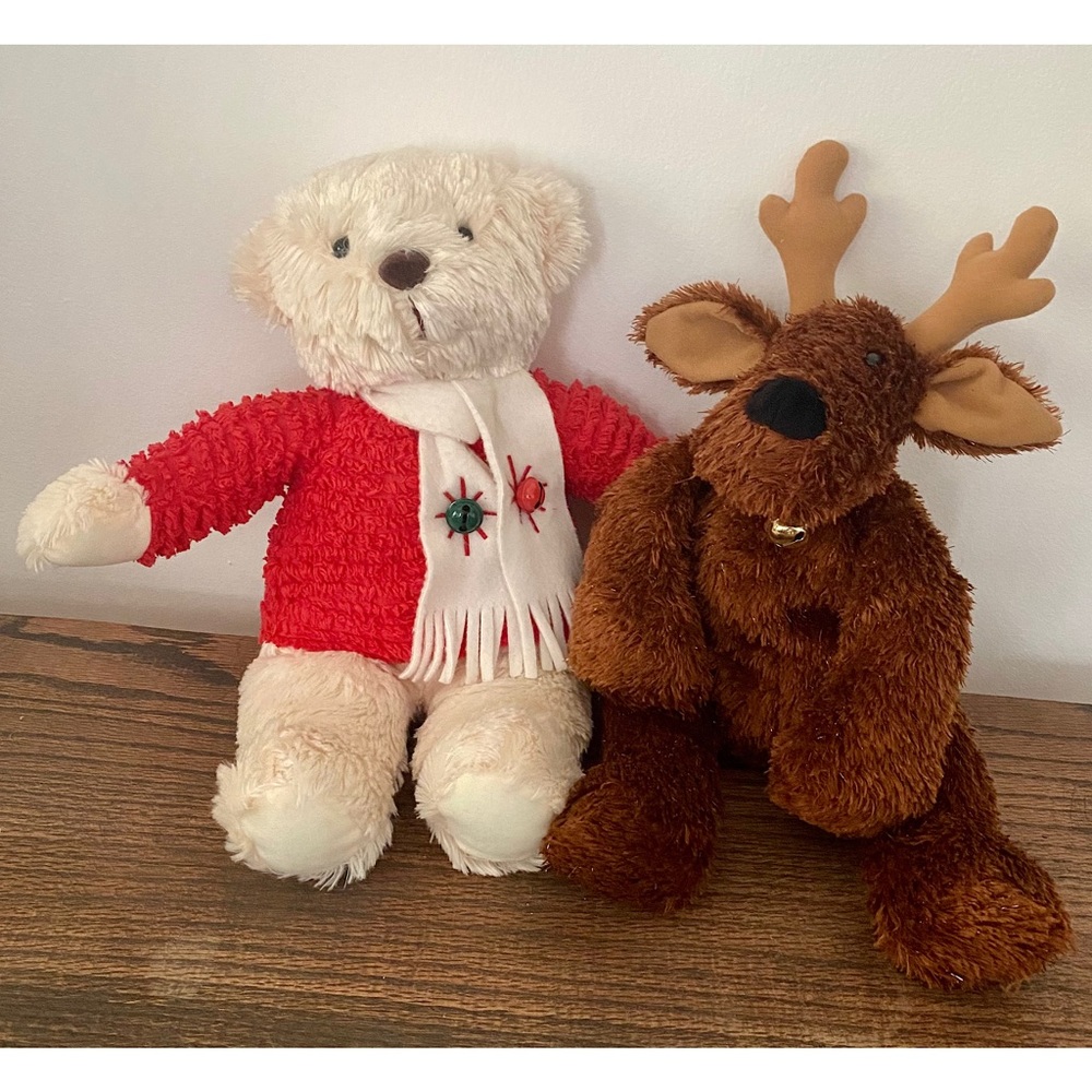 NWOT Vintage Hallmark Christmas Bear & Reindeer